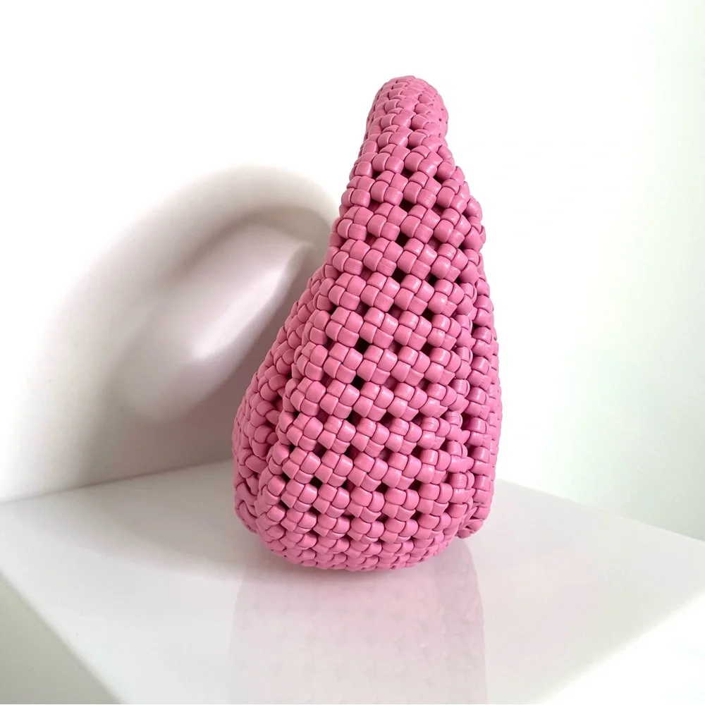 Whimsigoth | Sincerely Jules Pink Woven Handbag | Bubble Gum Woven Purse